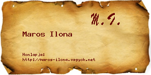 Maros Ilona névjegykártya