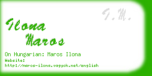 ilona maros business card